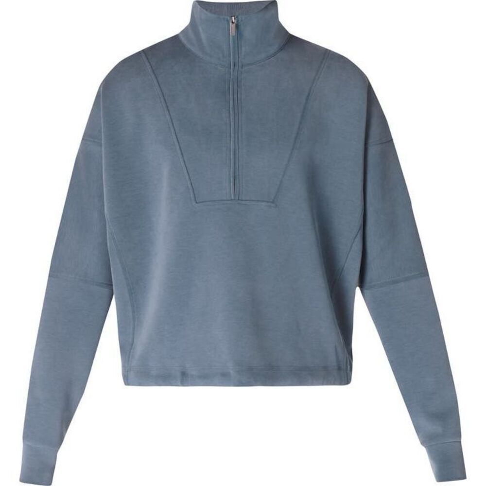 Sweaty Betty Sand Wash Funnel Neck 1/2-Zip Sweatshirt Subdued Blue Small